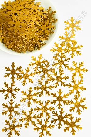 Пайетки &quot;Снежинки крупные&quot; 5 см*500 гр (SF-1933) золотой №А20