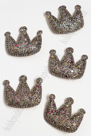 Патч 3D с блестками &quot;Корона&quot; 5,5*4,5 см (10 шт) SF-3163, разноцветный №2