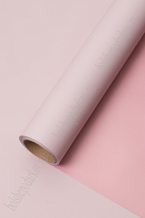 Пленка двухсторонняя для цветов в рулоне 58 см*10 м (SF-7059) нежно-розовый/розовый №168