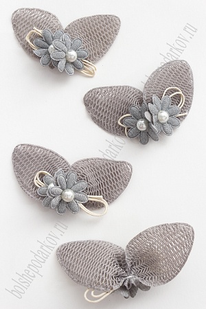 Патч тканевый &quot;Ушки&quot; 6,5*5 см (5 шт) SF-2976, серый