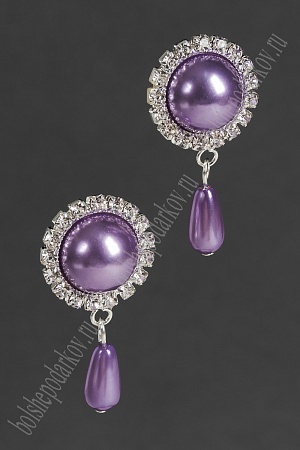 Серединка ювелирная с подвеской (2 шт) SF-5954, серебро/фиолетовый №98