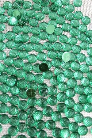 Стразы круглые 10 мм (200 шт) SF-373, зеленый