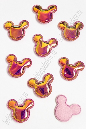 Патч глянец с блестками &quot;Мультик&quot; 3,7*4,2 см (10 шт) SF-2971, коралловый хамелеон