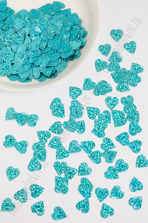 Пайетки &quot;Сердечки&quot; 16*15 мм/500 гр (SF-1141) бирюзовый