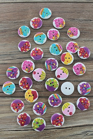 Пуговицы декоративные 20 мм с рисунком &quot;Пирожное&quot; (50 шт) SF-2182