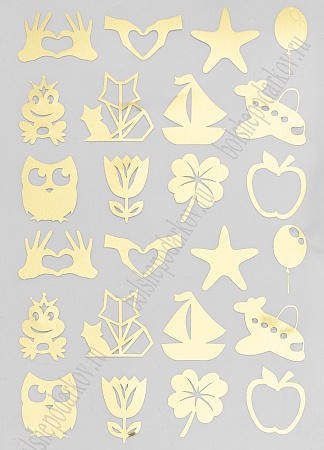 Набор наклеек из термотрансферной пленки &quot;Ассорти&quot; №10, золото