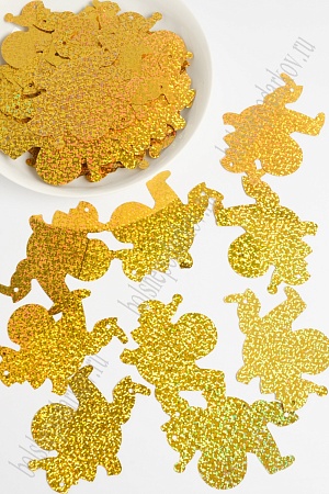 Пайетки 9*7 см &quot;Санта Клаус&quot; 50 гр (SF-1939) золото №50141