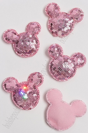 Патч с пайетками &quot;Мультик&quot; 6*5,3 см (5 шт) SF-3165, розовый