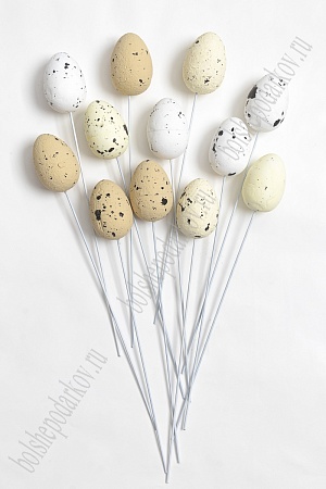 Пасхальный декор &quot;Яйцо на палочке&quot; 2,5*3,5 см (12 шт) SF-7202, ассорти №1