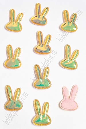 Патч глянец &quot;Зайка&quot; 4*2,8 см (10 шт) SF-2972, золотой