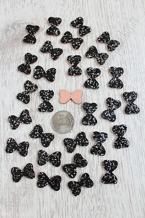 Патч с пайетками &quot;Бантик&quot; 2,5*1,7 см (30 шт) SF-1530, черный