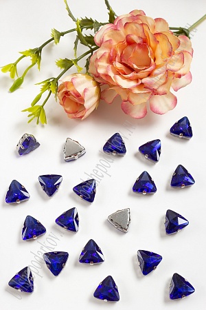 Стразы пришивные 12 мм &quot;Треугольник&quot; (10 шт) SF-3766, синий №9