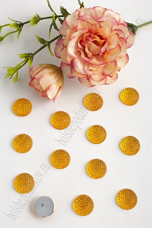 Стразы круглые 14 мм (100 шт) SF-1606, золото