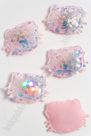 Патч с пайетками &quot;Котёнок&quot; 5*4,2 см (5 шт) SF-3165, бледно-сиреневый