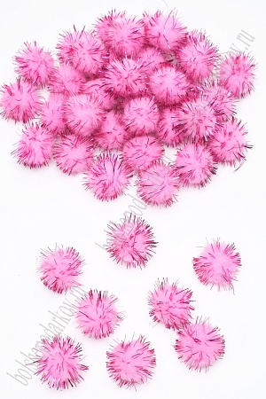 Помпоны с люрексом 25 мм (100 шт) SF-1170, розовый