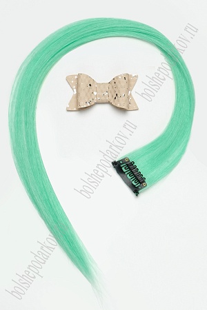 Прядь волос однотонная на заколке, светящаяся в темноте (6 шт) SF-6104, аквамариновый №9