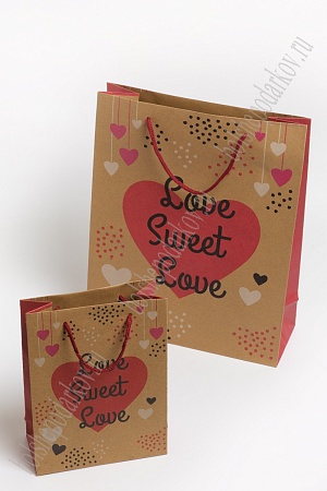 Пакет крафтовый с рисунком &quot;Надпись&quot; 15*20*7 см (12 шт) SF-7170, №3