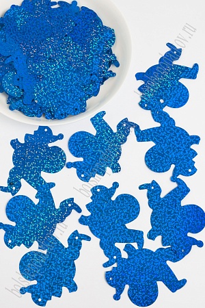 Пайетки 9*7 см &quot;Санта Клаус&quot; 50 гр (SF-1939) синий №50117