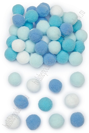 Помпоны Premium 2 см (100 шт) SF-3309, ассорти №7