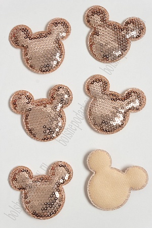 Патч с пайетками &quot;Мультик&quot; 6*5,5 см (10 шт) SF-3782, розовое золото
