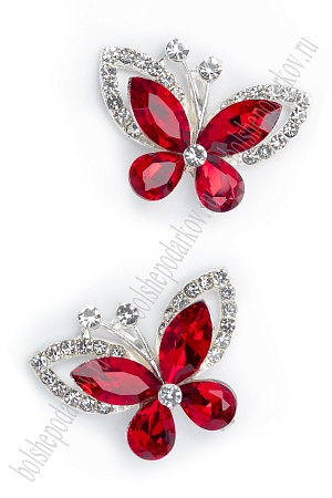 Серединка ювелирная &quot;Бабочка&quot; (2 шт) SF-7044, бордовый №01