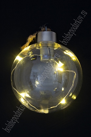 Пластиковая основа для декора 8 см &quot;Новогодний шар, с диодами&quot; SF-3391