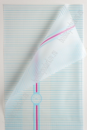 Пленка матовая для цветов 58*58 см &quot;Полоска-часы&quot; (20 шт) SF-2348, голубой