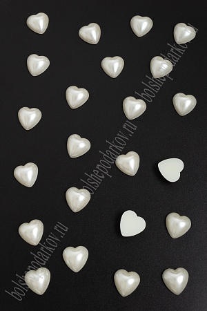 Полубусины декоративные &quot;Сердечко&quot; 16 мм*50 гр (кремовый)