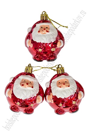 Набор новогодних игрушек 7 см (3 шт) &quot;Дед Мороз&quot; SF-7334