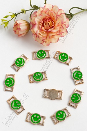 Пряжка-серединка &quot;Смайл&quot; 25*12 мм (30 шт) SF-096, зеленый