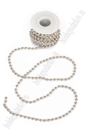 Новогодние бусы на катушке 6 мм*5 м (SF-6129) серебро