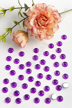 Стразы граненые 8 мм, круглые (200 шт) SF-1590, темно-сиреневый №4