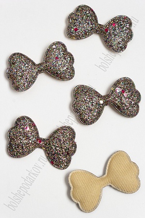Патч 3D с блестками &quot;Бантик&quot; 6,3*3,7 см (10 шт) SF-3163, разноцветный №2