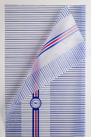 Пленка матовая для цветов 58*58 см &quot;Полоска-часы&quot; (20 шт) SF-2348, синий