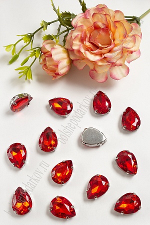 Стразы пришивные 18 мм &quot;Капелька&quot; (20 шт) SF-3707, бордовый №17