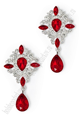 Серединка ювелирная с подвеской (2 шт) SF-7494, красный №01