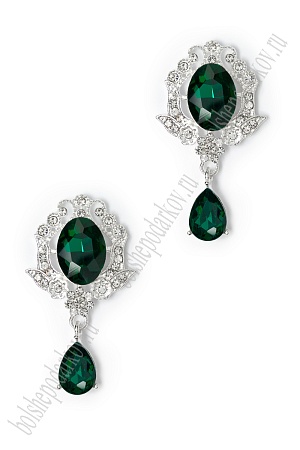 Серединка ювелирная с подвеской (2 шт) SF-7493, изумрудный №14