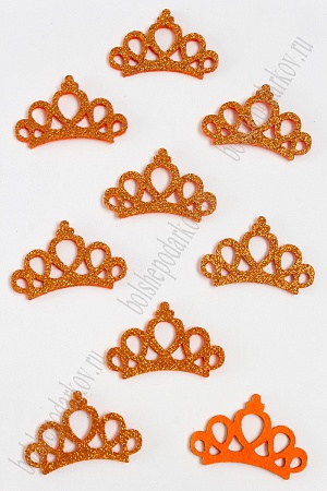 Патч с блестками &quot;Корона ажурная&quot; 4,4*2,8 см (30 шт) SF-1108, медный