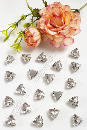 Стразы пришивные 12 мм &quot;Треугольник&quot; (10 шт) SF-3766, серебро №1