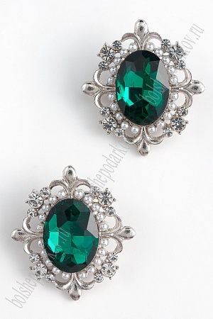 Серединка ювелирная (2 шт) SF-5956, изумрудный №14
