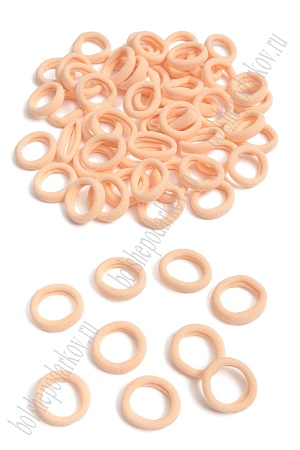 Резинки бесшовные для волос 2 см (100 шт) SF-6138, персиковый №87