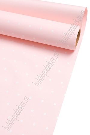 Пленка для цветов в рулоне &quot;Горошек&quot; 58 см*10 м (SF-7064) розовый №165