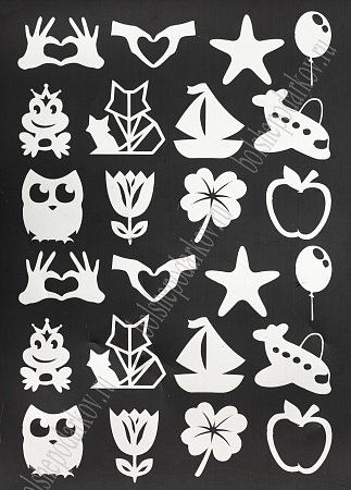 Набор наклеек из термотрансферной пленки &quot;Ассорти&quot; №10, серебро