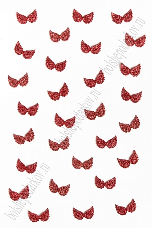 Патч с блестками 2*1 см &quot;Крылья маленькие&quot; (100 шт) SF-1900, красный