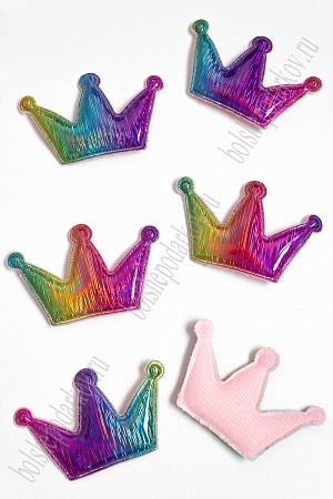 Патч голографик &quot;Корона&quot; 4,5*6,8 см (10 шт) SF-2974, №5