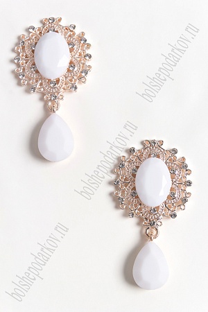 Серединка ювелирная с подвеской (2 шт) SF-4482, золото/белый