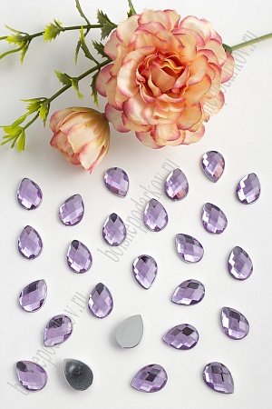 Стразы граненые 10*14 мм, капля (100 шт) SF-382, фиолетовый