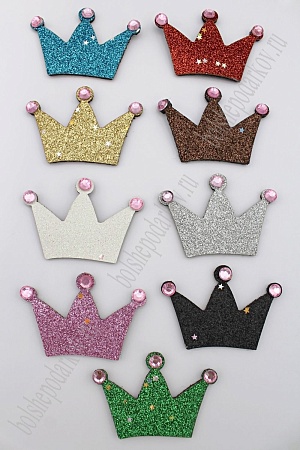 Патч с декором стразы 6*4 см &quot;Корона&quot; (20 шт) SF-1876, ассорти