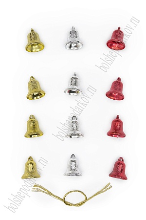 Новогодние украшения &quot;Колокольчики&quot; 2 см (12 шт) SF-3513