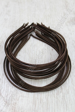 Ободки атласные 0,5 см, металл (20 шт) SF-1464, шоколадный №42